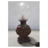 Parlor Lamp, frosted glass Flame Torch etched