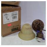 Pair of wall light fixtures, Corinthian bronze