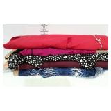 Fabric, several yards of fabric, five different