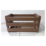 Painted wood crate, 25 x 13 x 13