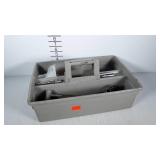 Tool caddy with tools, including Craftsman
