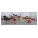Cast iron Fire Ladder, 3 horse Team Drawn, one