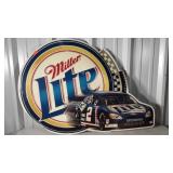 Advertising, Miller Lite metal Nascar sign, is