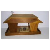 Wooden bird feeder