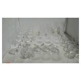 Clear crystal and glassware, goblets, flutes,