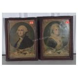 George and Martha Washington Framed Prints, 30s