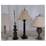 Roman Empire inspired lamp lot, bust & column