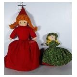 Vintage topsy turvy dolls. One is Little Red