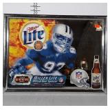 Miller light NFL Advertising Mirror. Measures