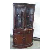 mahogany glass front corner cabinet, seller code