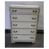Painted five drawer chest, does show usewear on