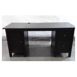 Desk, black color finish 63" long office Desk, 2