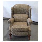 Wingback Recliner Chair, carved Ball and Talon