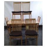 7pc Dining Table set, 59" maple table with 20"