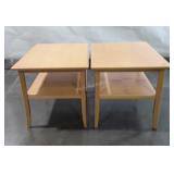Pair of maple double shelf End Tables