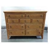 Nine Drawer Tall Dresser, inlay design on top,