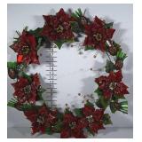 Metal 3D poinsettia wreath. Measures