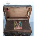 Small old trunk. Some of the original leather