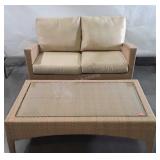 Two PC Wicker Sunroom Furniture lot. Loveseat