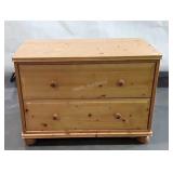 Pine 32" wide 2 drawer Bedroom chest, note