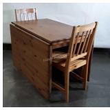 3pc Table set, pine Double gateleg Drop leaf