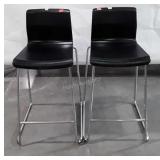 Pair of Home Counter Stools, black poly molded