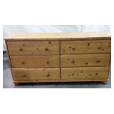 Knotty Pine 6 Drawer Dresser, 62" long