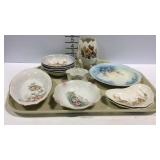 Various China- footed vase, plates, bowls etc