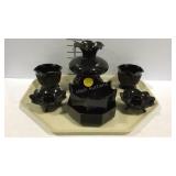 LE Smith Black Amethyst Umbrella bowl and other