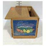 Wooden advertising crate Stemilt