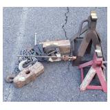 Tool Lot, includes to jack stands, small chain,