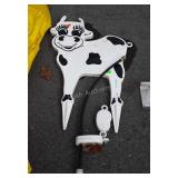 Poly dairy cow lawn decor, with hose