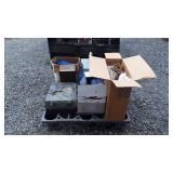 Skid lot, includes wreath, record player,