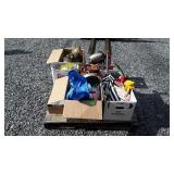 Skid lot, includes kitchenware, purse, clothes,