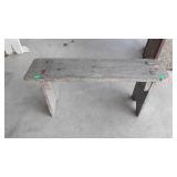Small wooden bench, does have damage on corner