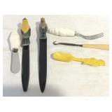 Letter openers, shell design knife and fork, etc