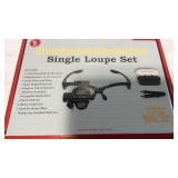 Illuminated hands free single loupe set