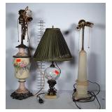 Lamp lot. Not tested. Floral lamp will need