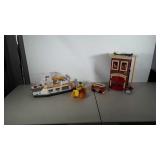 Vintage toy lot: Fisher-price Firehouse, mini bus