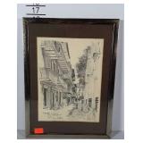 Pirates Alley, New Orleans Print, matted, framed,