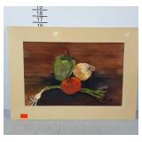 Matted original art, painted plus additional
