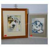Australian Shepherd prints, both double matted
