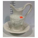 White grape design pitcher and bowl