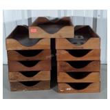 11 Wooden Letter Trays Office desk trays