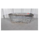 Galvanized Tub, 22" oval washtub, 7" high, used
