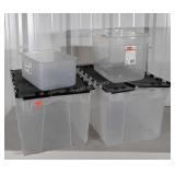 Storage totes, two 12 gallon flip lid tote with