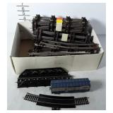 American Flyer train track and one boxcar with