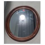 Mirror, cherry 27" oval framed wall hanging