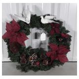 Decorative 20" Wreath, White Dove Birds Holiday