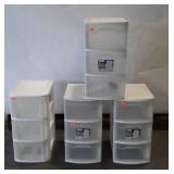 Four Sets of 3 Drawer Organizers